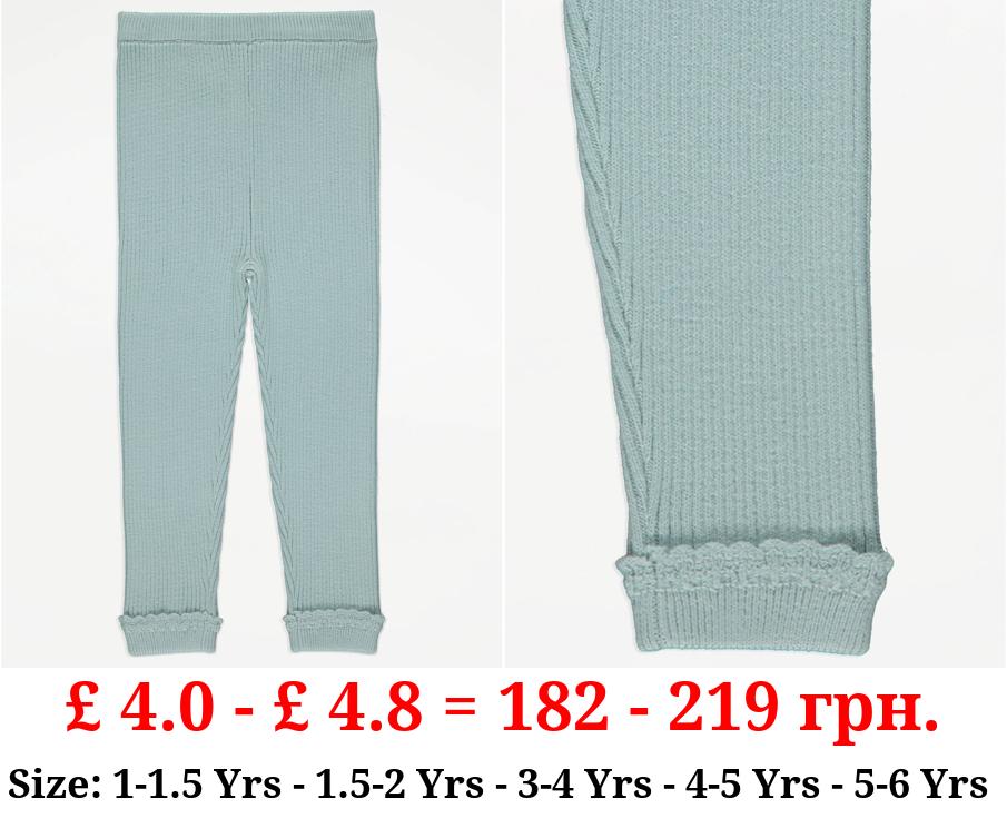 Sage Green Ribbed Leggings