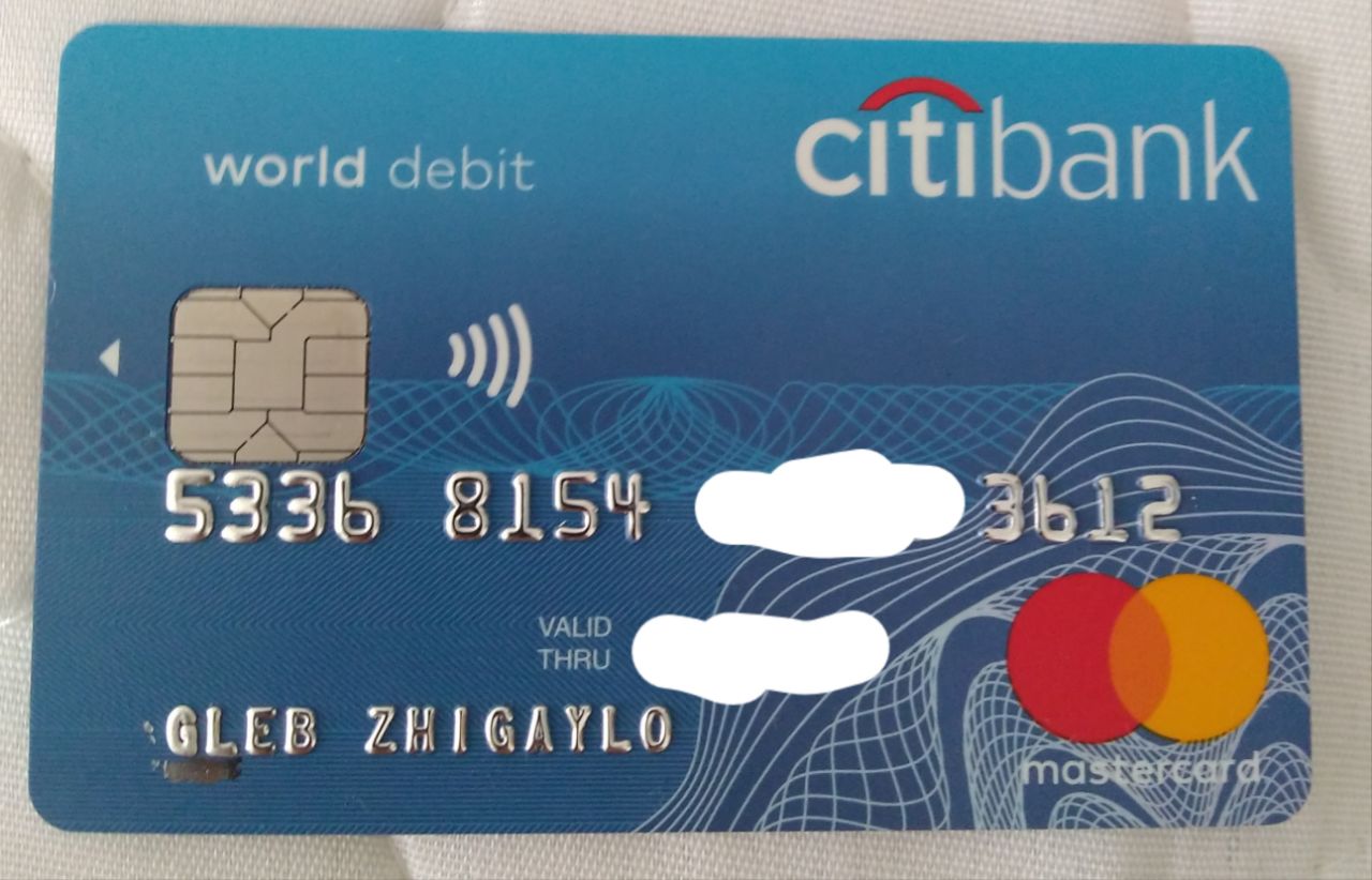 Citibank дебетовая карта