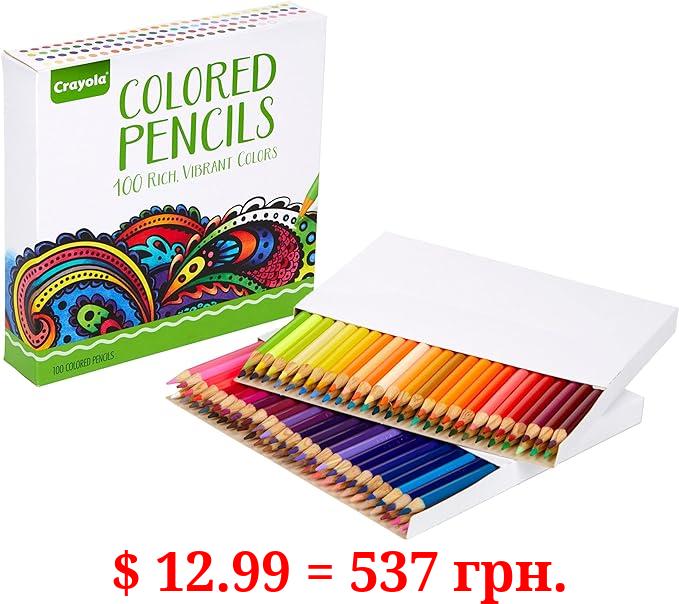 Crayola Adult Colored Pencil Set (100ct), Premium Coloring Pencils For Adult Coloring Books, Colored Pencils for School, 12+
