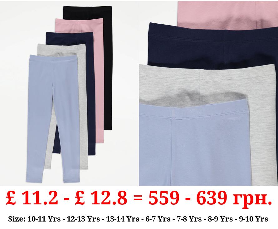 Plain Leggings 5 Pack