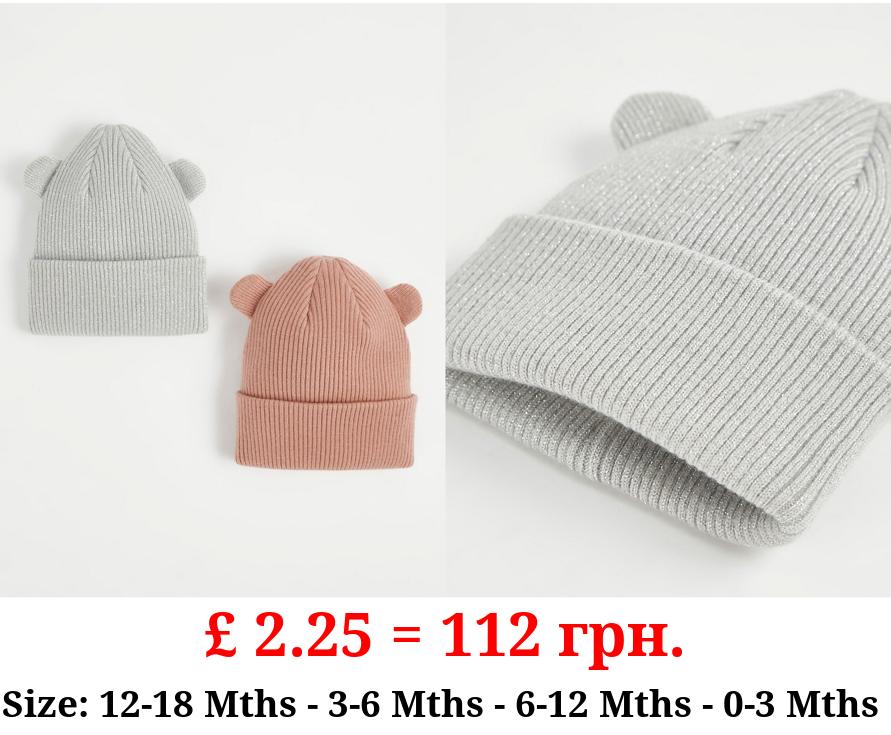 Knitted Ear Hats 2 Pack