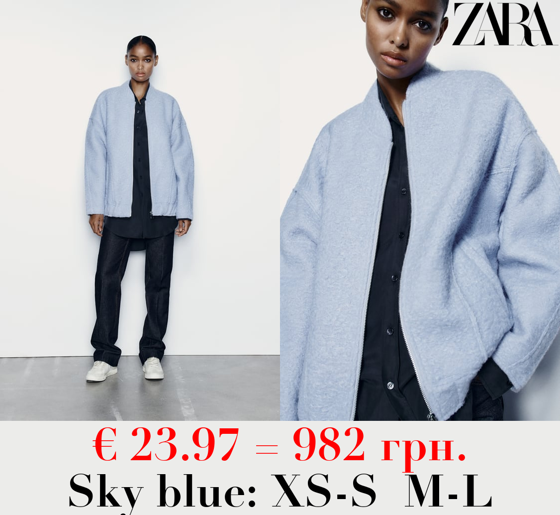 BOUCLÉ OVERSIZE BOMBER JACKET