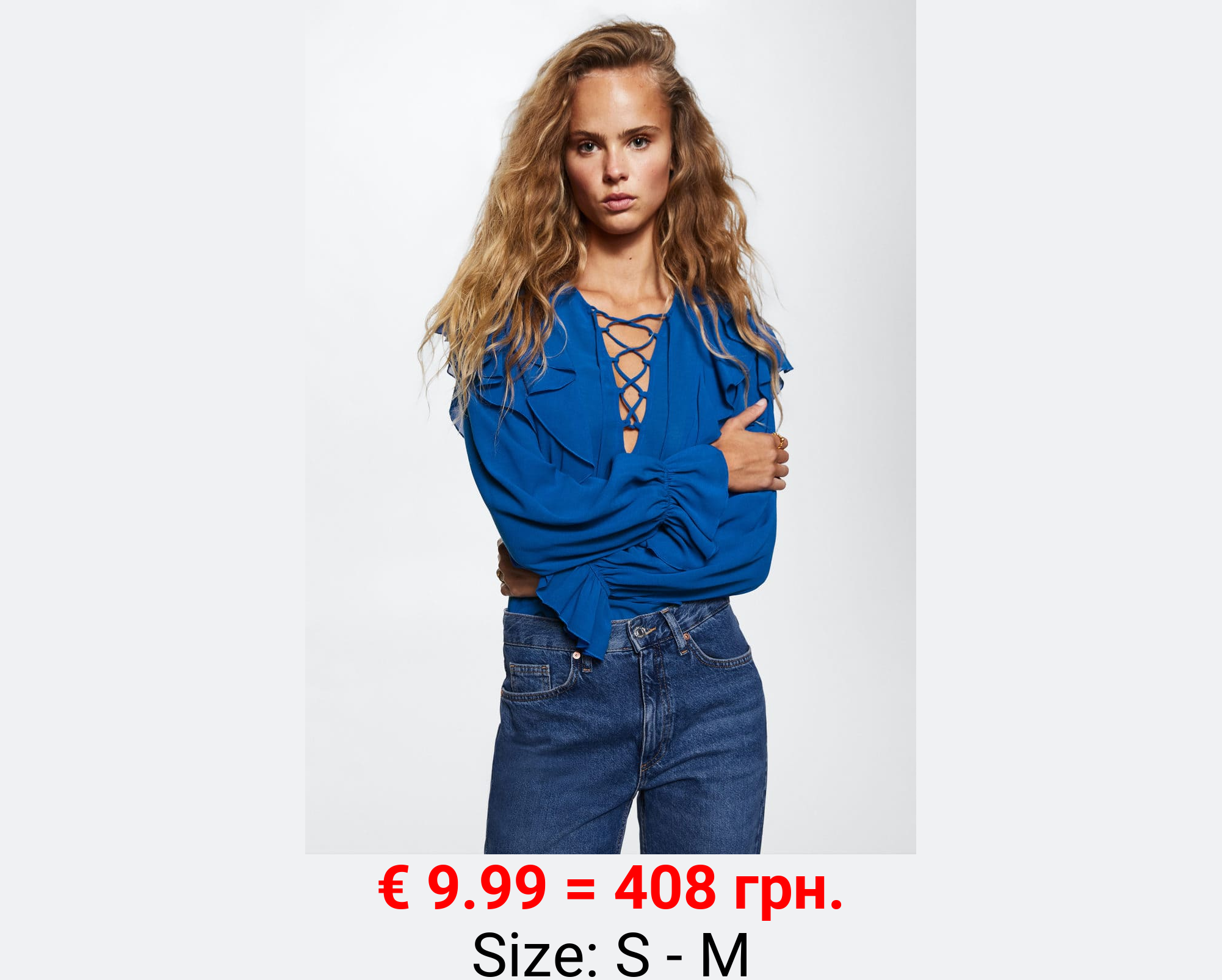 Blusa volantes con cordones