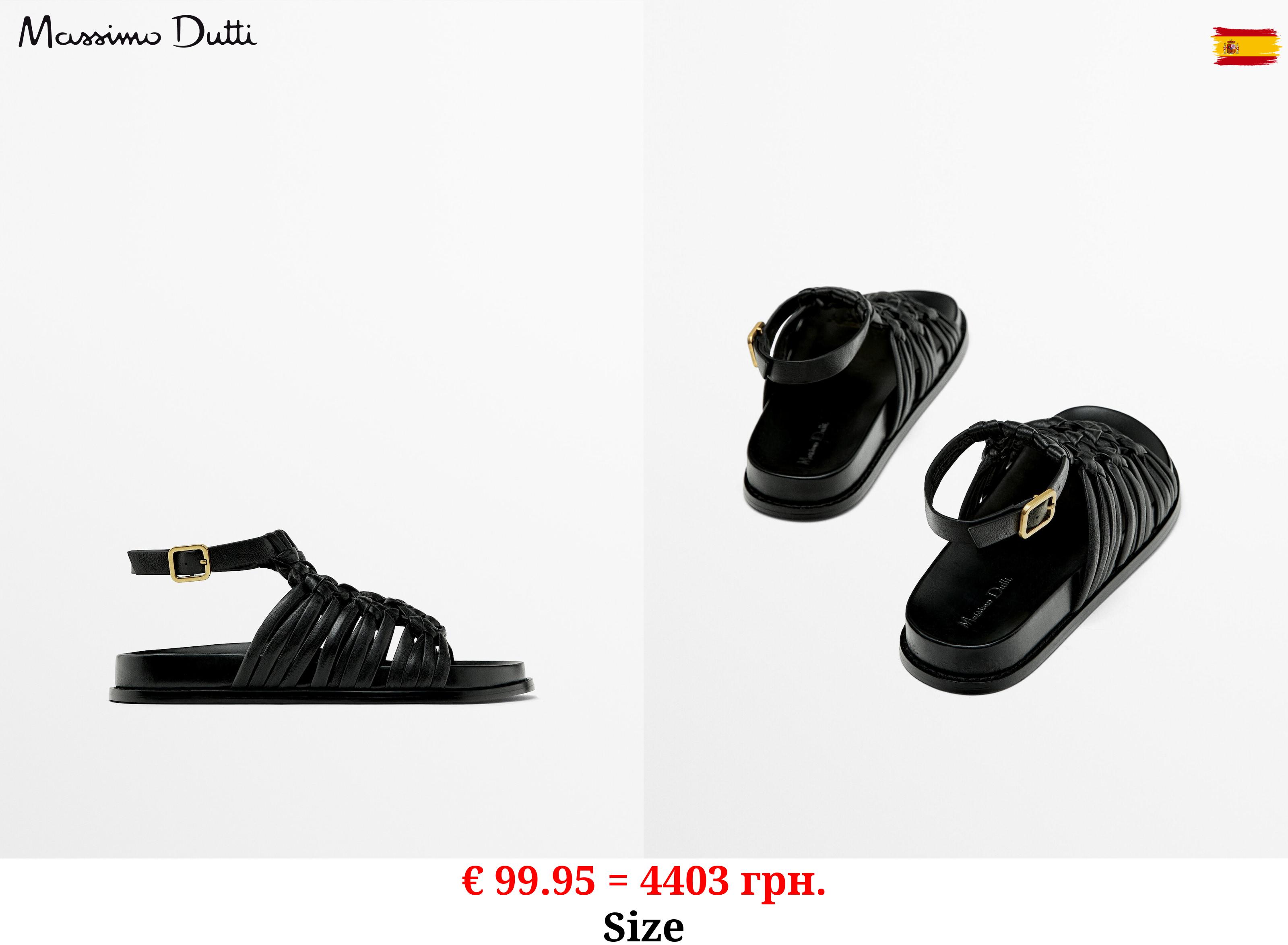 Flat sandal with knots BLACK