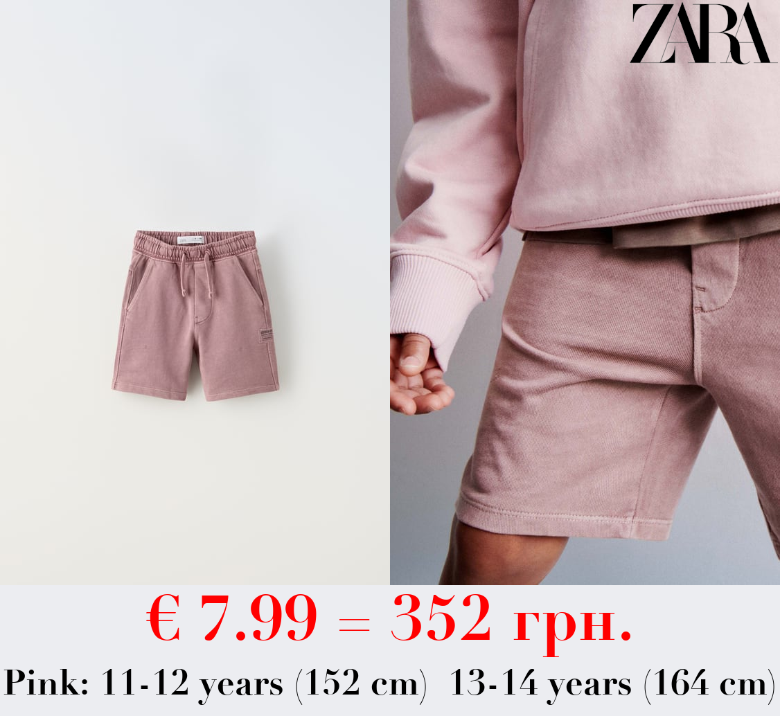 GARMENT DYED PLUSH BERMUDA SHORTS