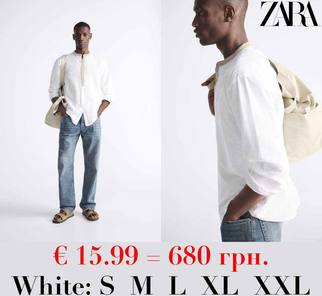 SHIRT WITH CONTRAST COLLAR