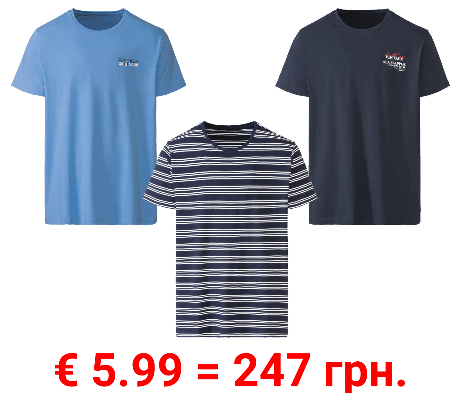 LIVERGY® Herren T-Shirt aus reiner Baumwolle