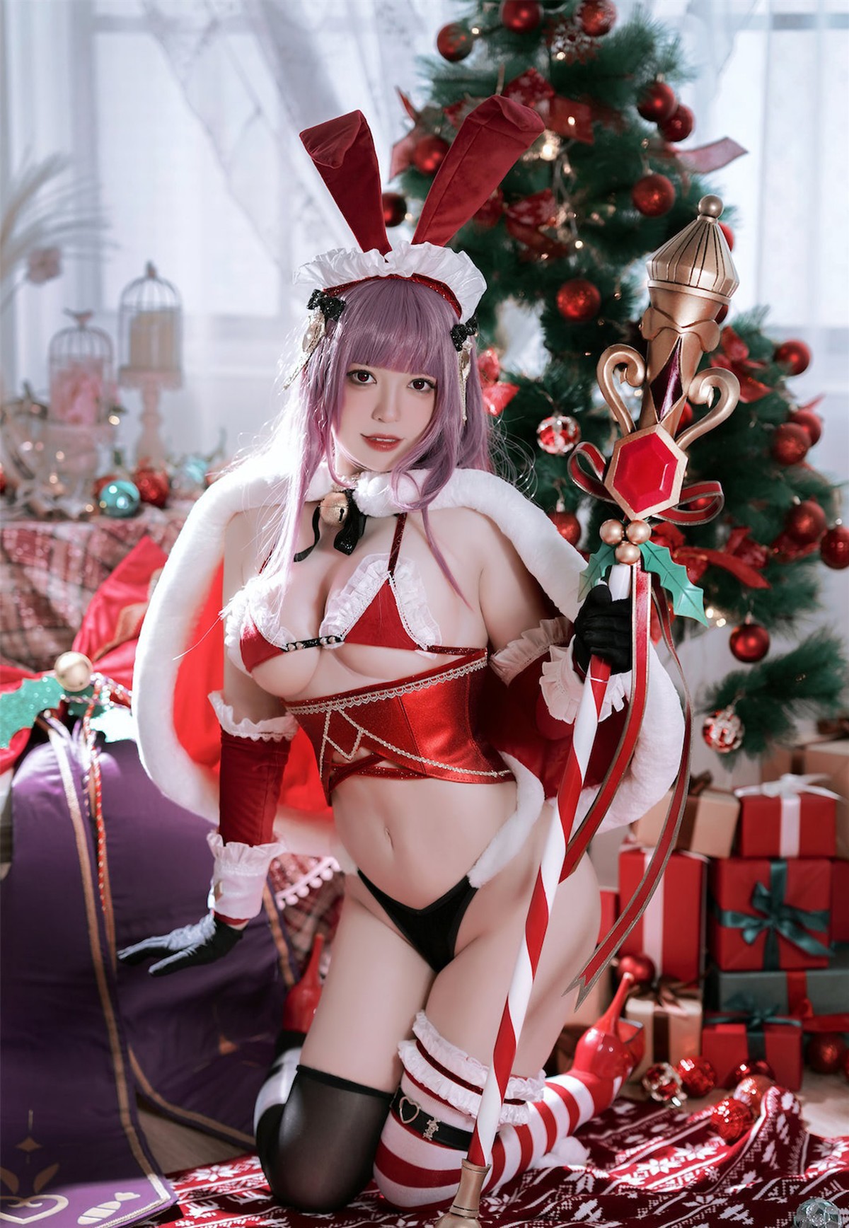 Cosplay 半半子 Christmas Bunny Aike 3
