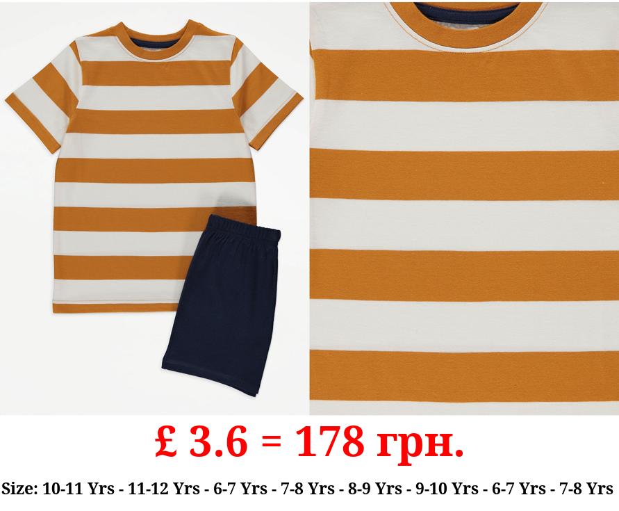 Mustard Stripe Short Pyjamas