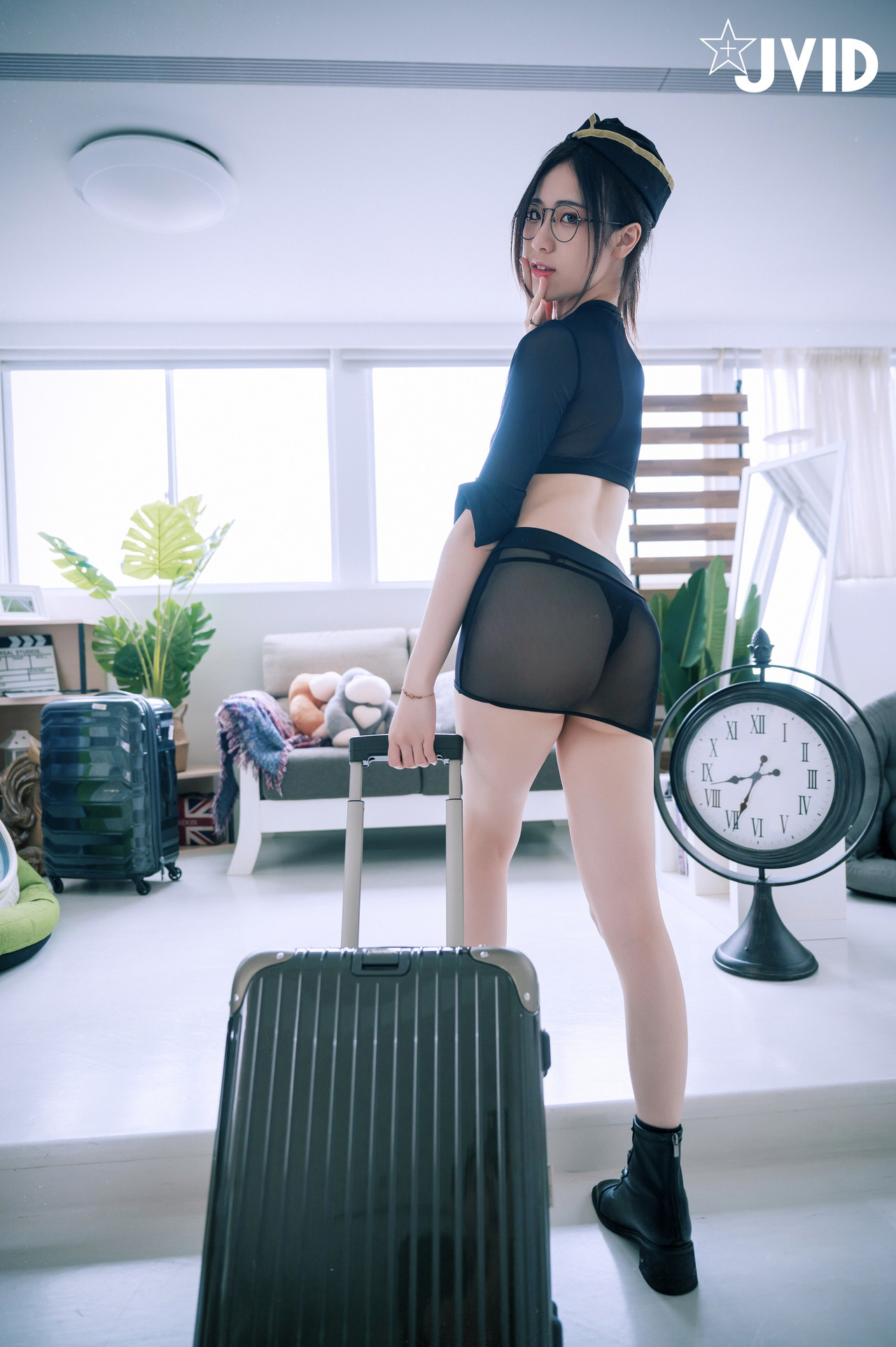 JVID精品 阿黎性感暗黑空姐，極透明空姐服令人血脈噴張 Set.02 2