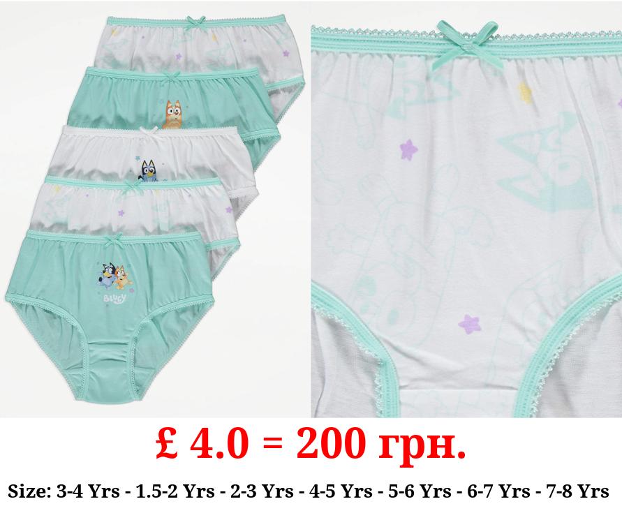 Bluey Aqua Briefs 5 Pack