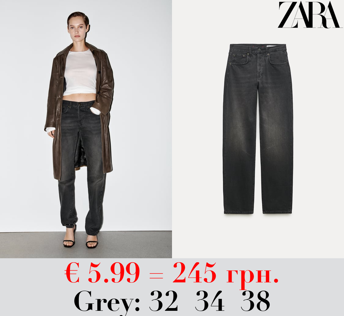 ZW COLLECTION STRAIGHT-LEG HIGH-WAIST FULL LENGTH JEANS