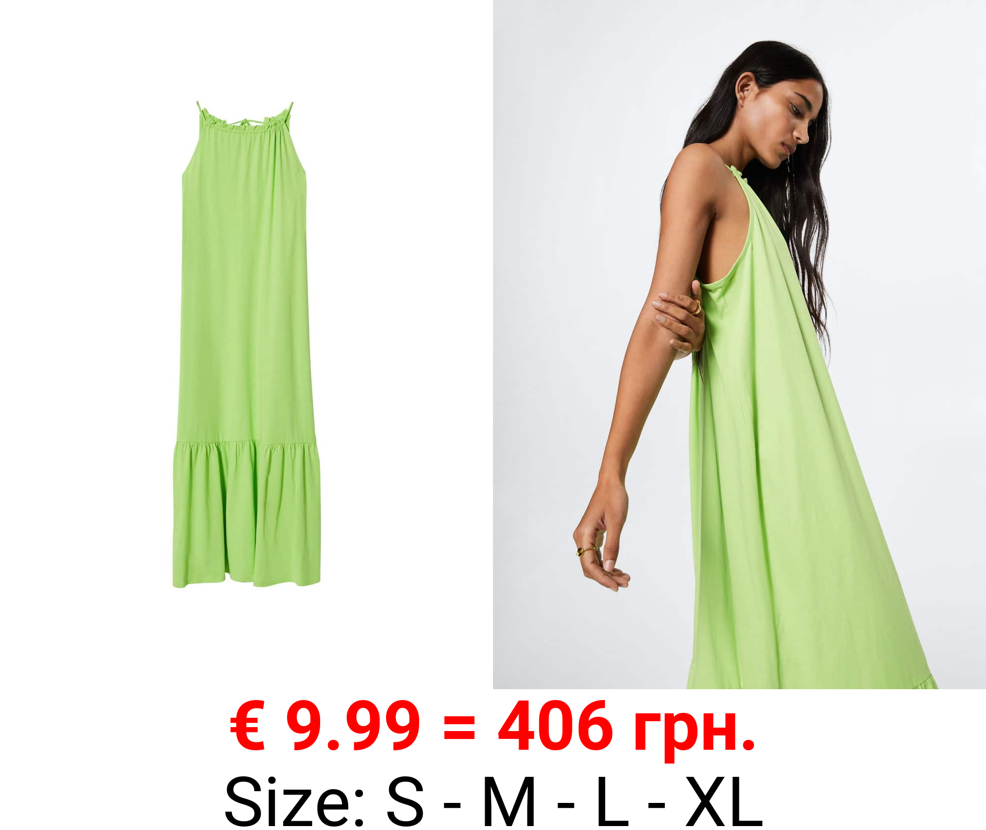 vestido maxi volantes