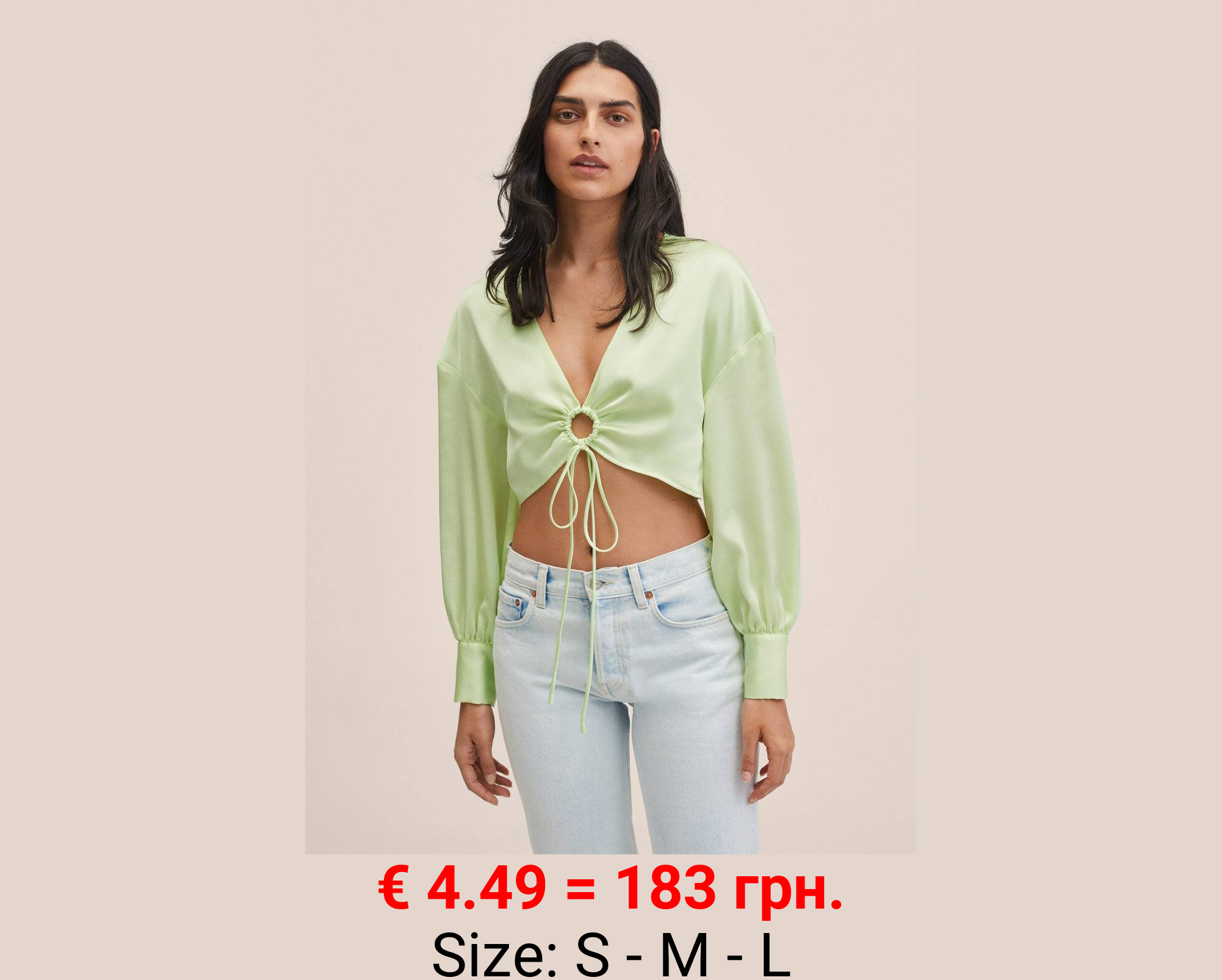 Blusa crop satinada