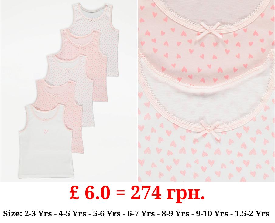 Heart Print Vests 5 Pack