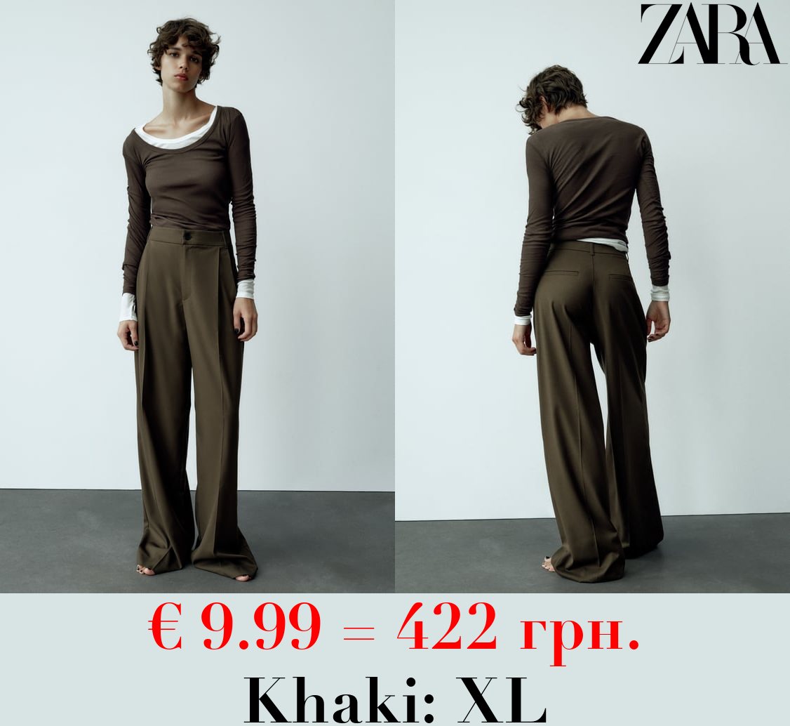 FULL-LENGTH PLEATED TROUSERS