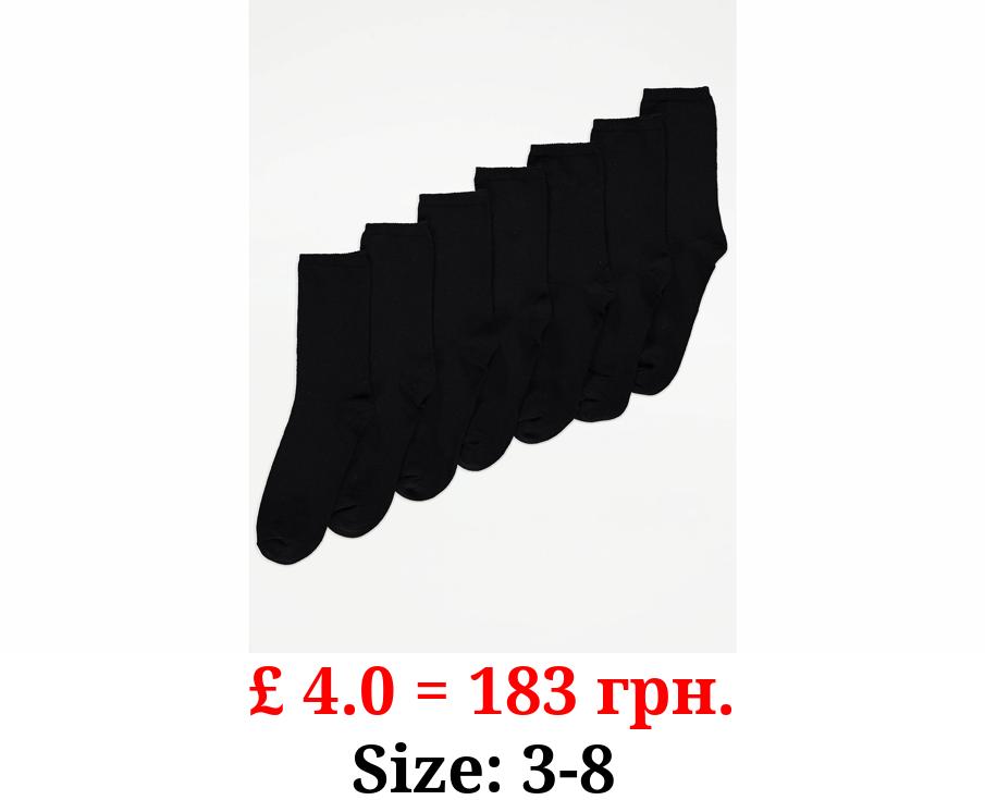 Black Ankle Socks 7 Pack