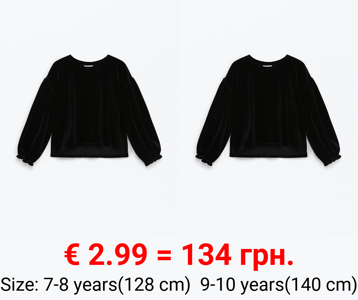 Velvet sweatshirt