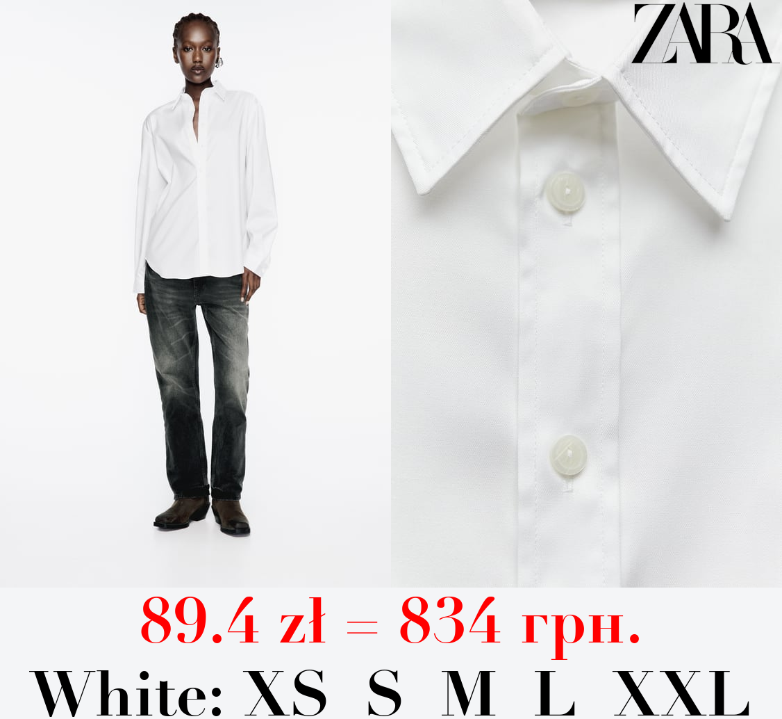 ZW COLLECTION POPLIN MASCULINE SHIRT