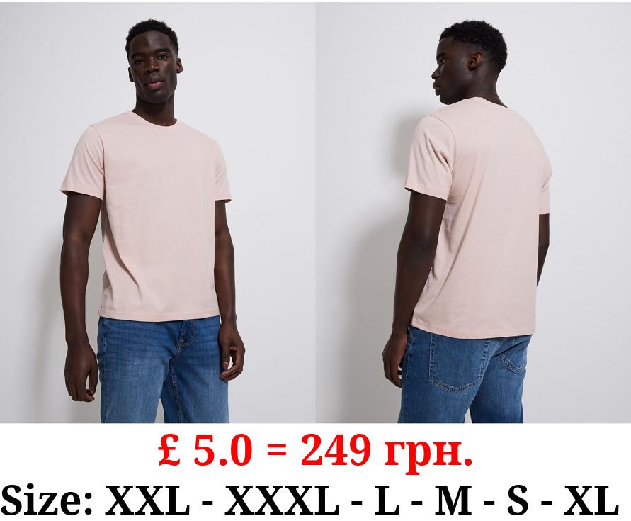 Light Pink Crew Neck T-Shirt