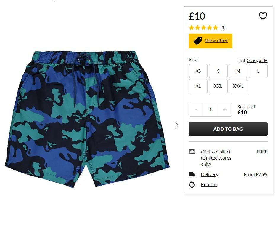 asda george mens shorts