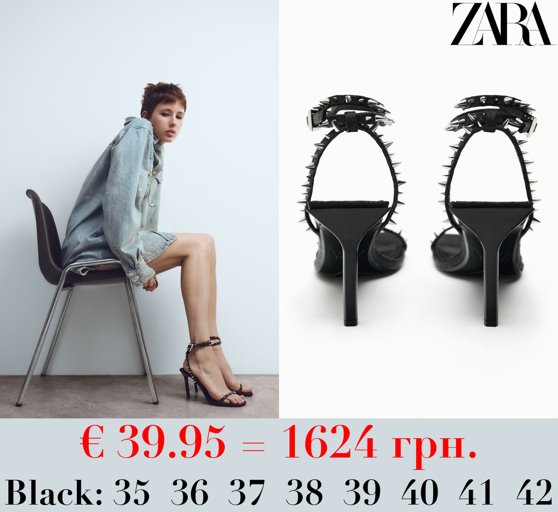 HIGH HEEL STUDDED SANDALS