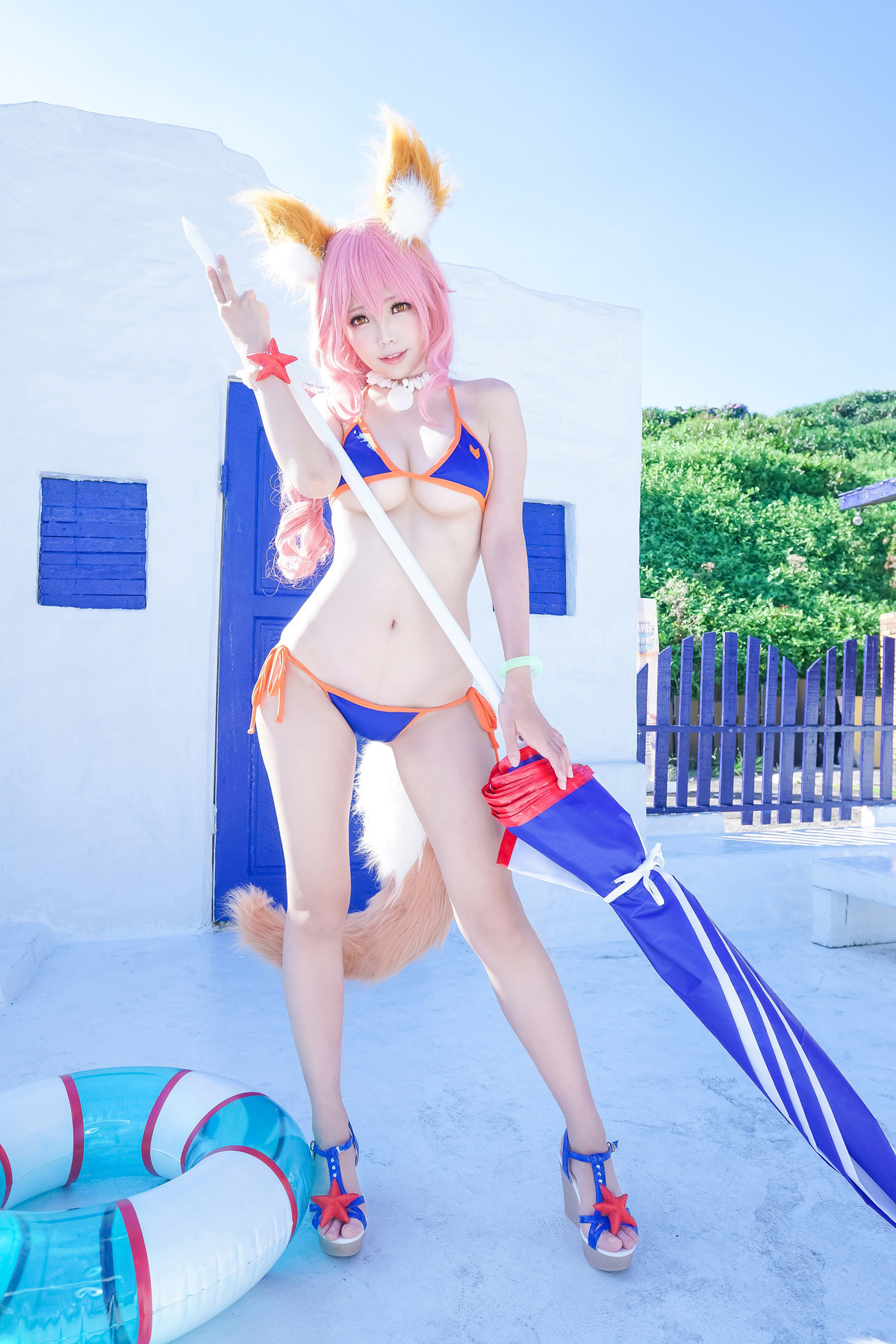 Cosplay ElyEE子 玉藻前泳装 24