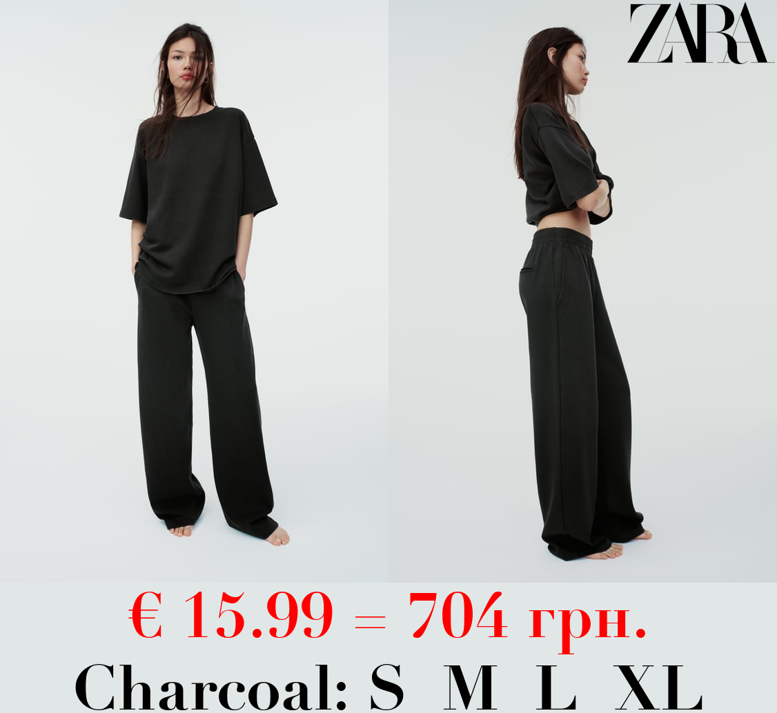 WASHED INTERLOCK TROUSERS