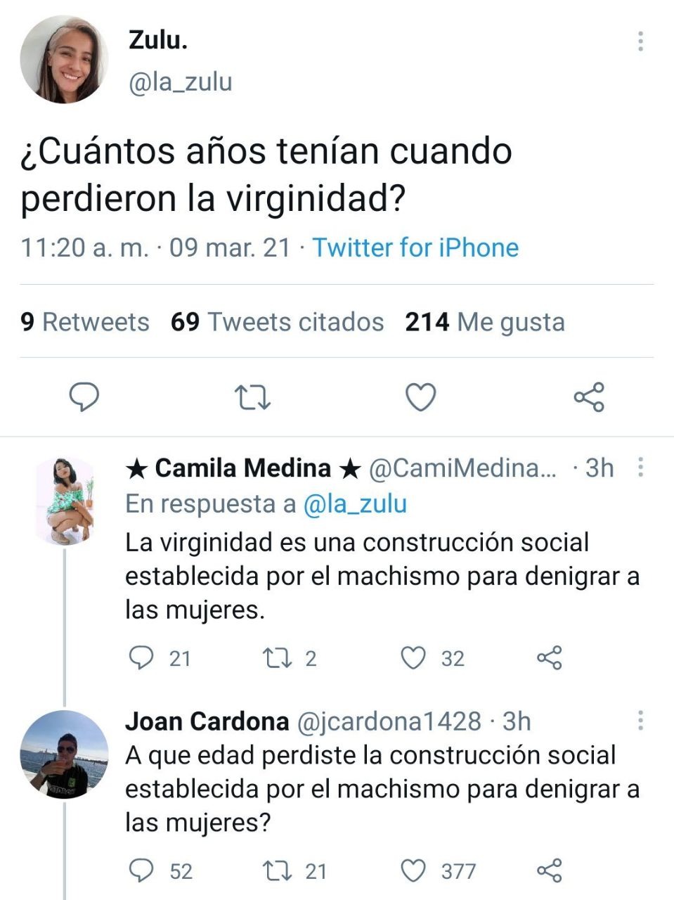 ¿A que edad perdieron la virginidad?