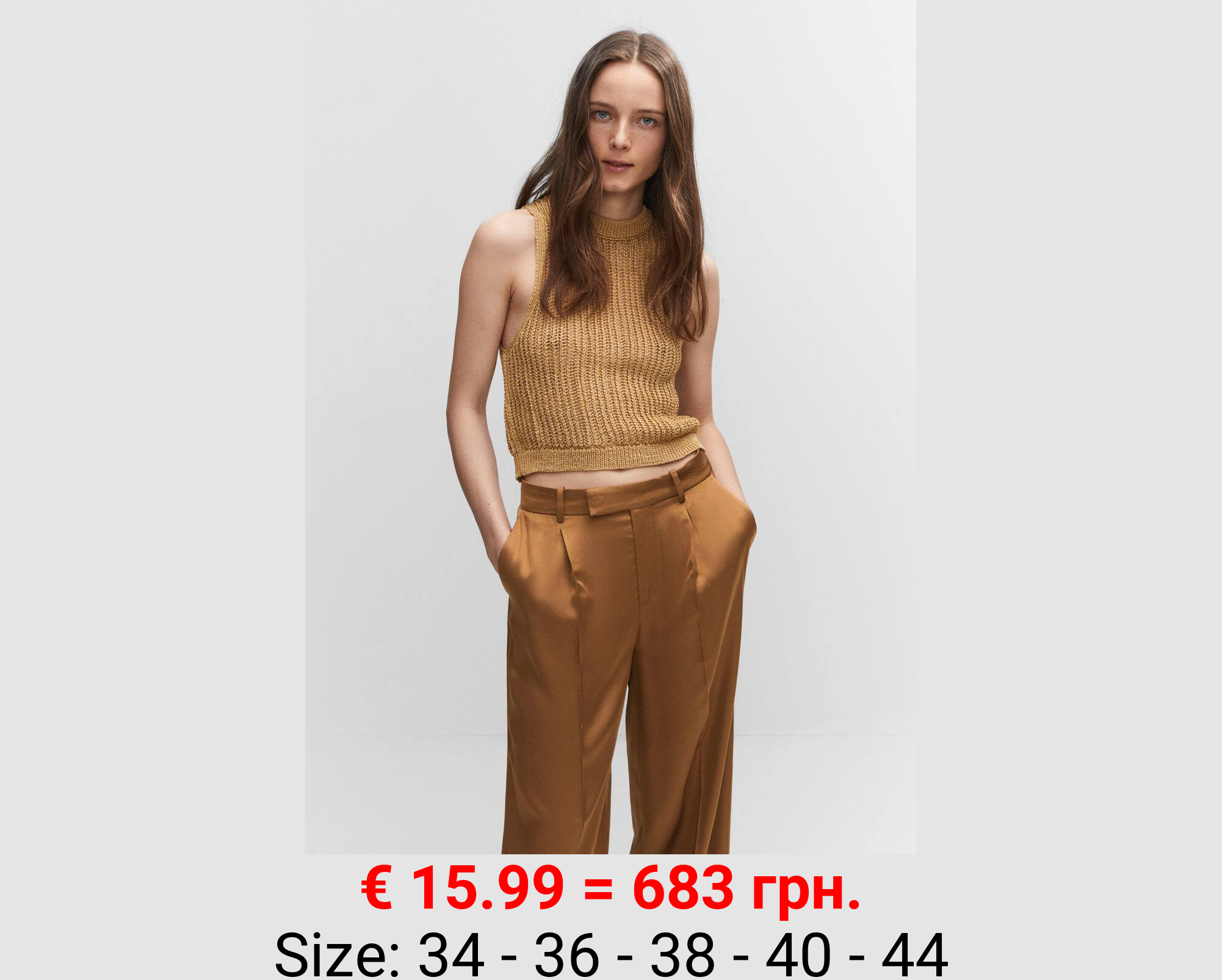 Pantalón satinado detalle pinzas