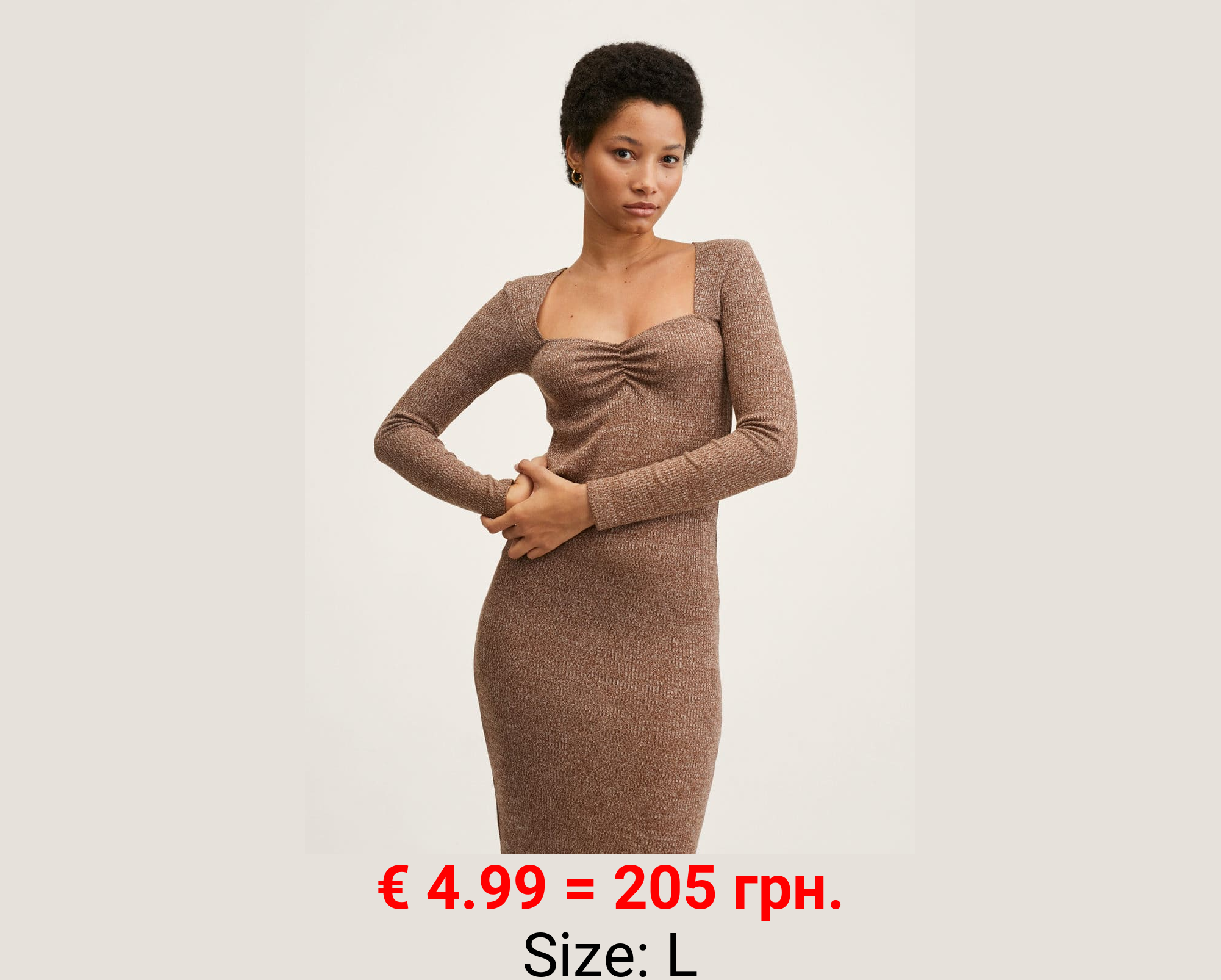 Vestido escote fruncido