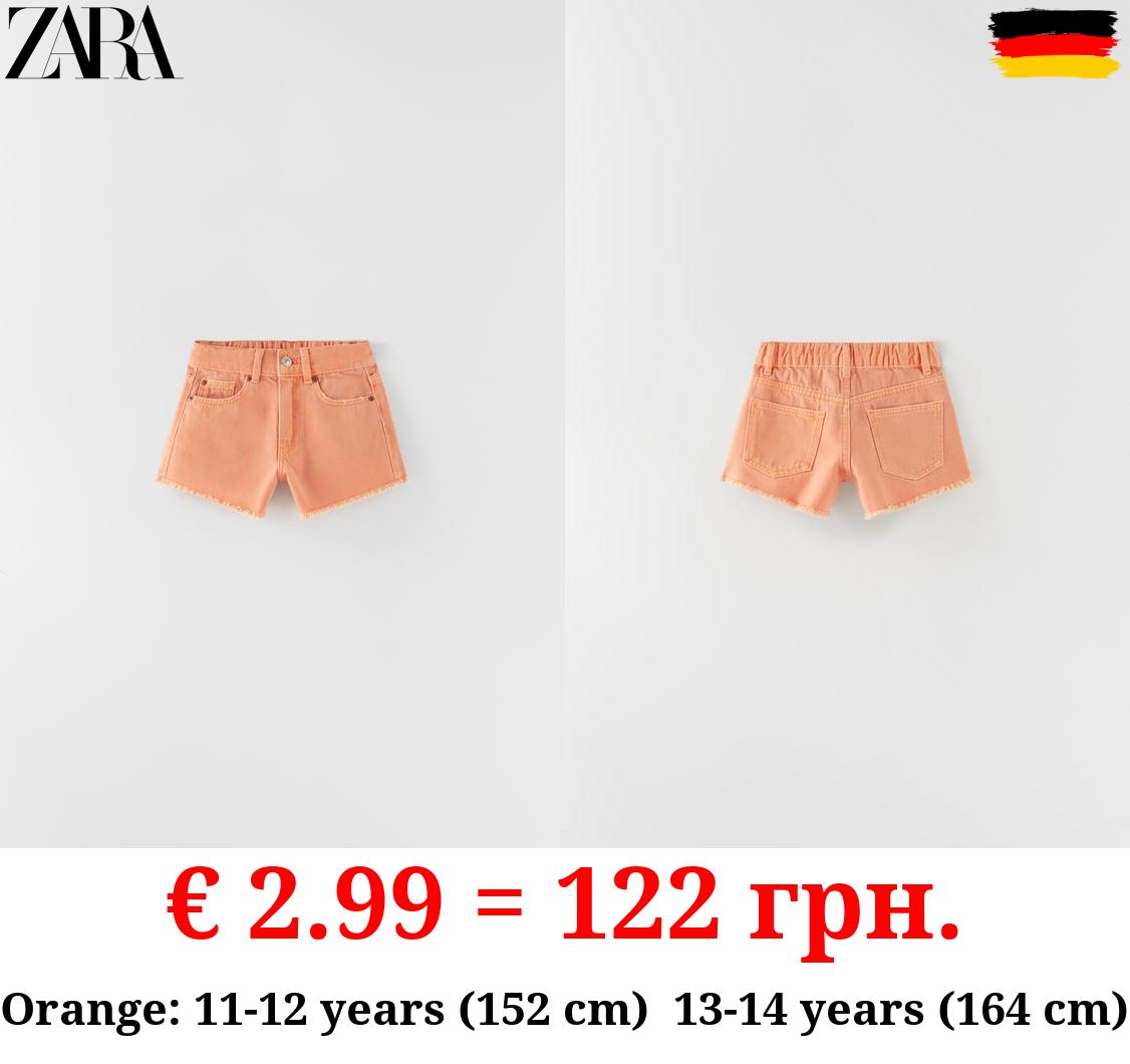 FRAYED DENIM BERMUDA SHORTS