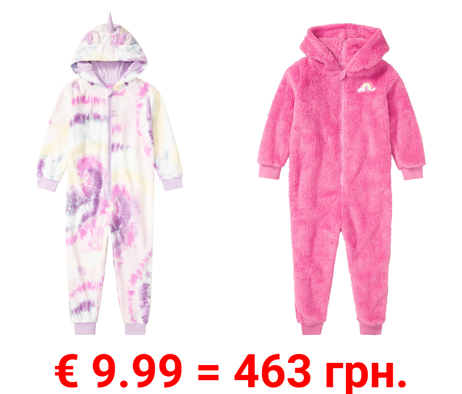 lupilu® Kleinkinder Plüschoverall mit Kapuze