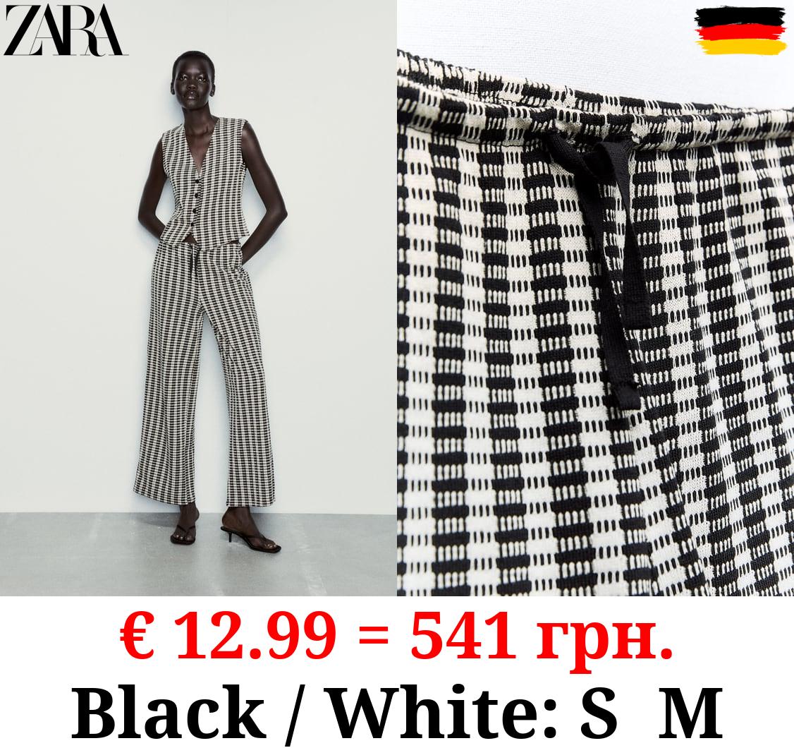 TEXTURED JACQUARD TROUSERS