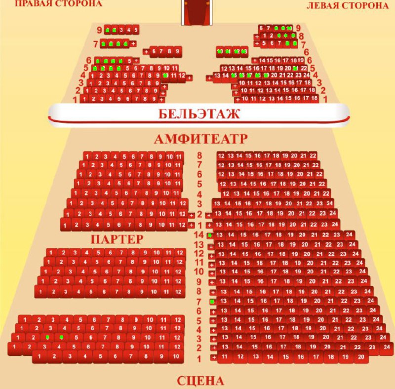 Схема зала в театре ленком