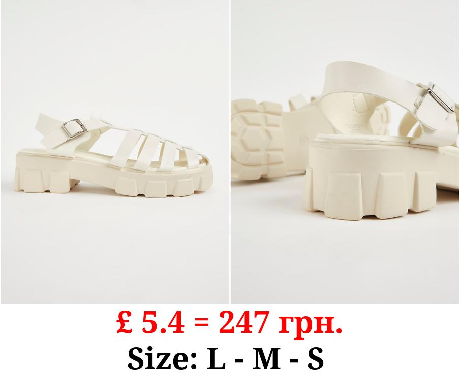 Cream Chunky Fisherman Sandals