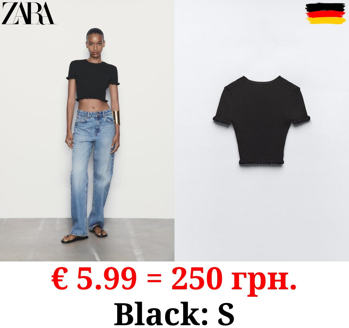 RIBBED TOP WITH RUFFLES