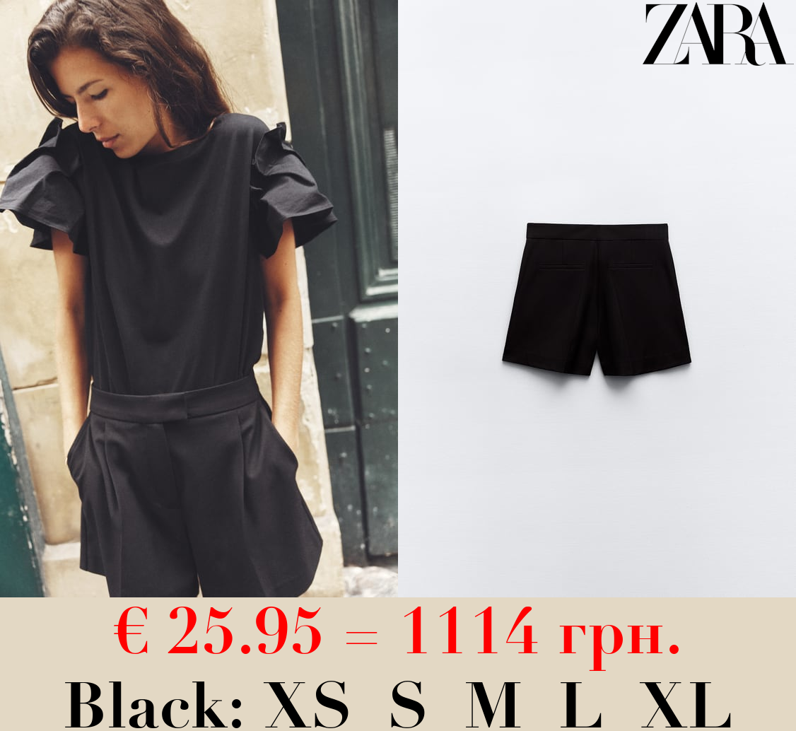 HIGH-WAIST BERMUDA SHORTS WITH DARTS