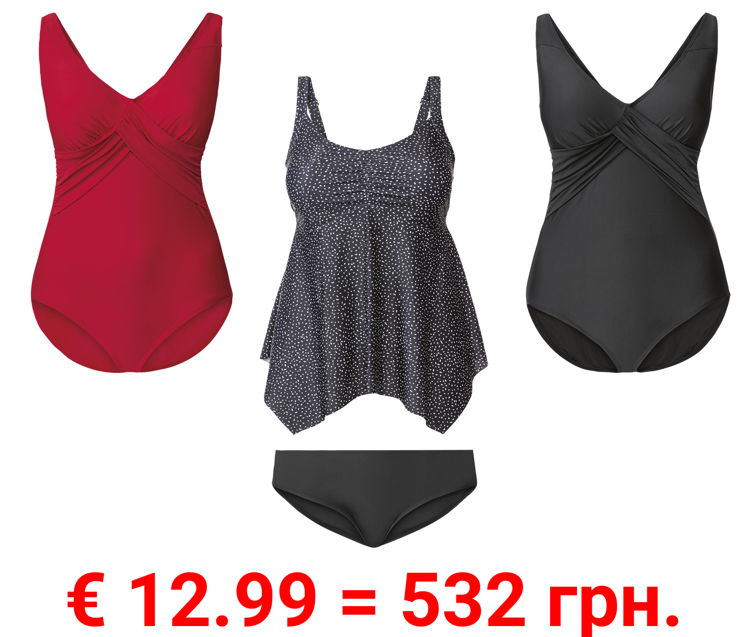 esmara® Damen Badeanzug / Tankini mit Softcups