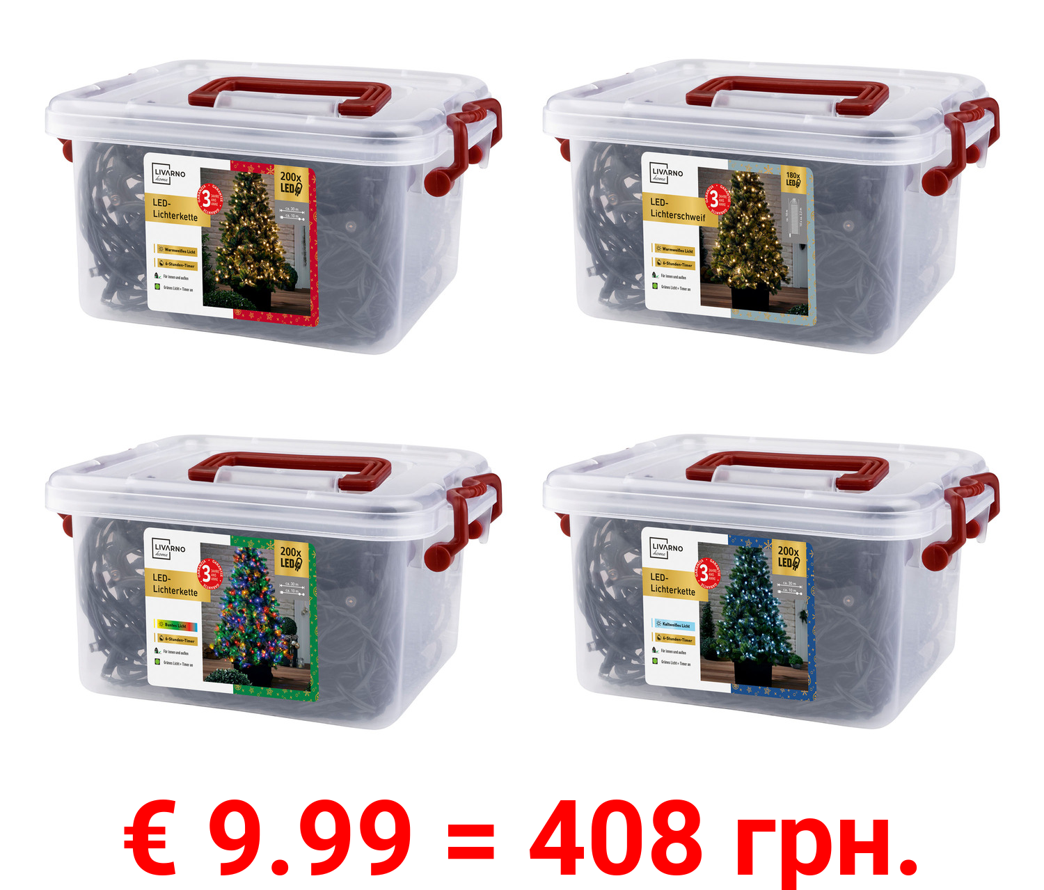 LIVARNO home LED-Lichterkette / LED-Lichterschweif, mit 8 Lichteffekten