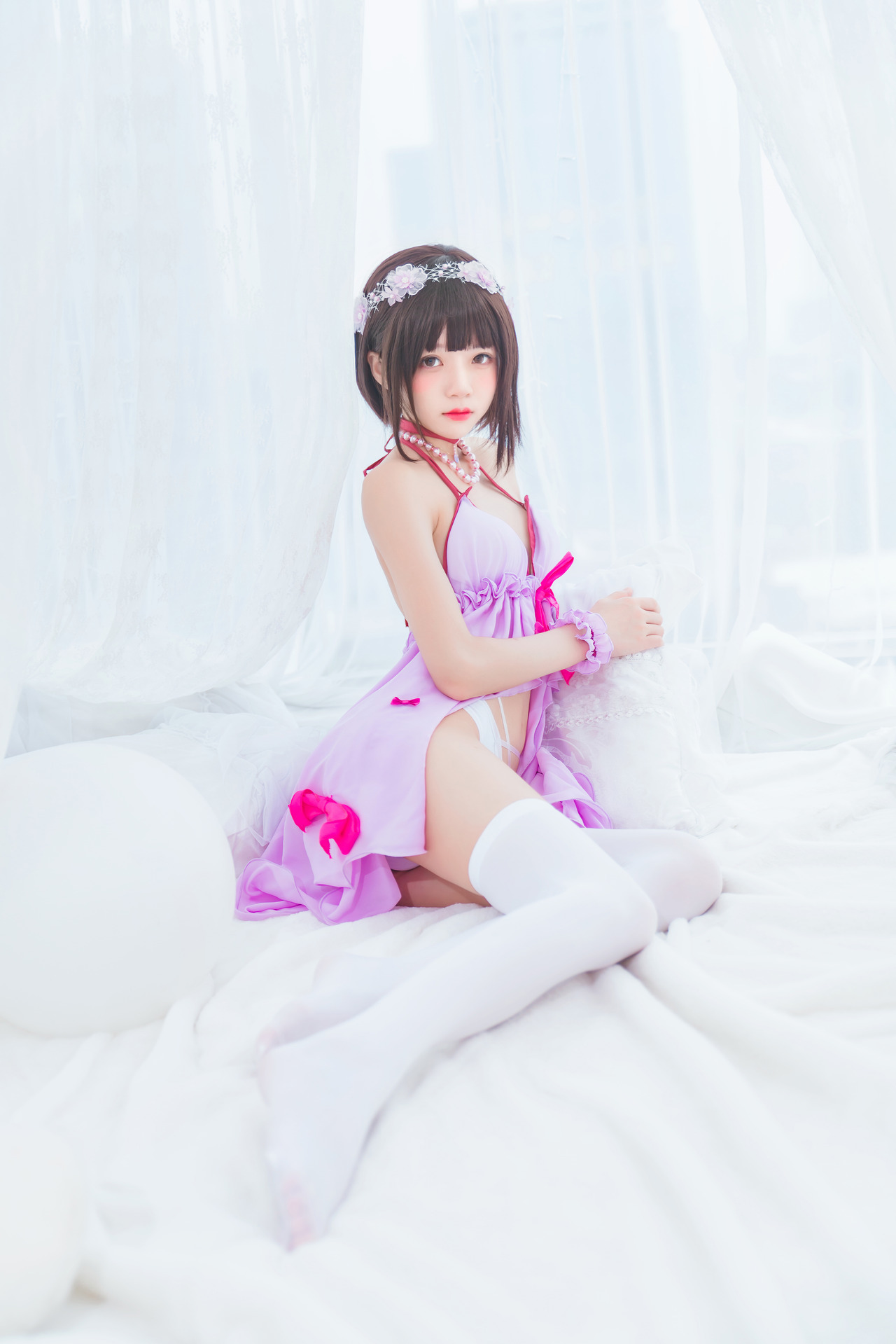 [桜桃喵] 加藤惠 Megumi Kato 紫色小睡裙 3