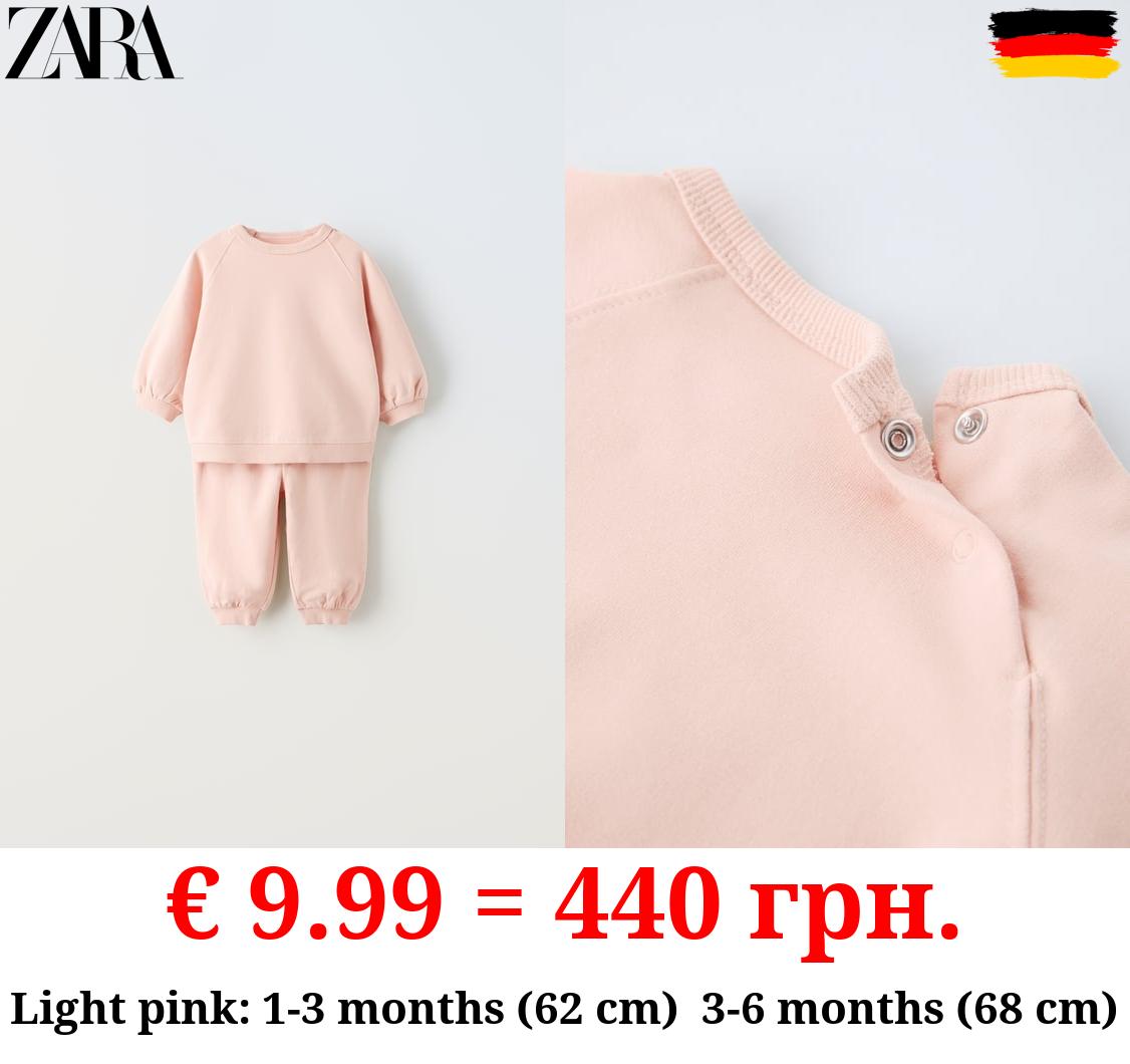 PLAIN PLUSH SWEATSHIRT AND TROUSERS CO-ORD