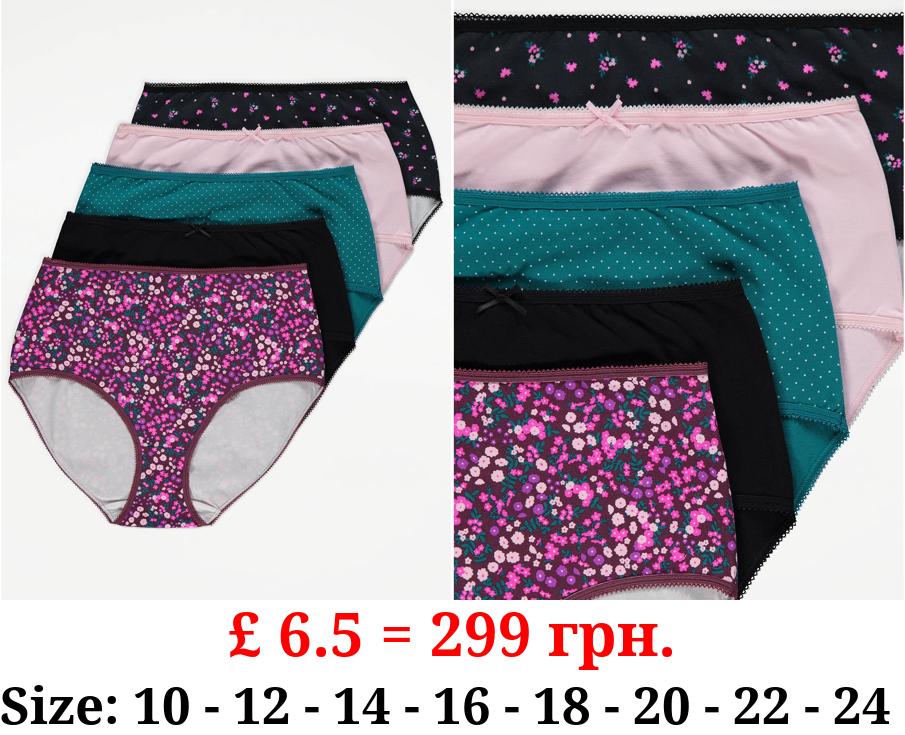 Ditsy Floral Full Brief Knickers 5 Pack