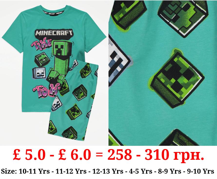 Minecraft Green Graffiti Short Pyjamas