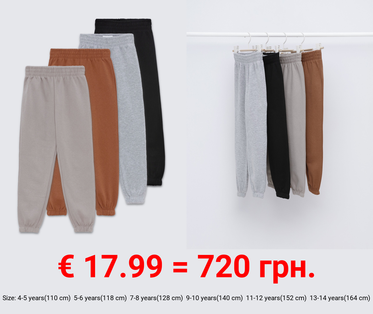 Pack of 4 pairs of tracksuits bottoms