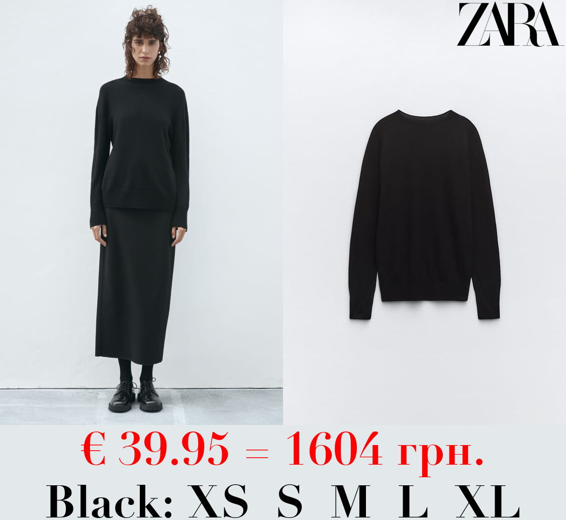 100% EXTRA SOFT WOOL KNIT SWEATER