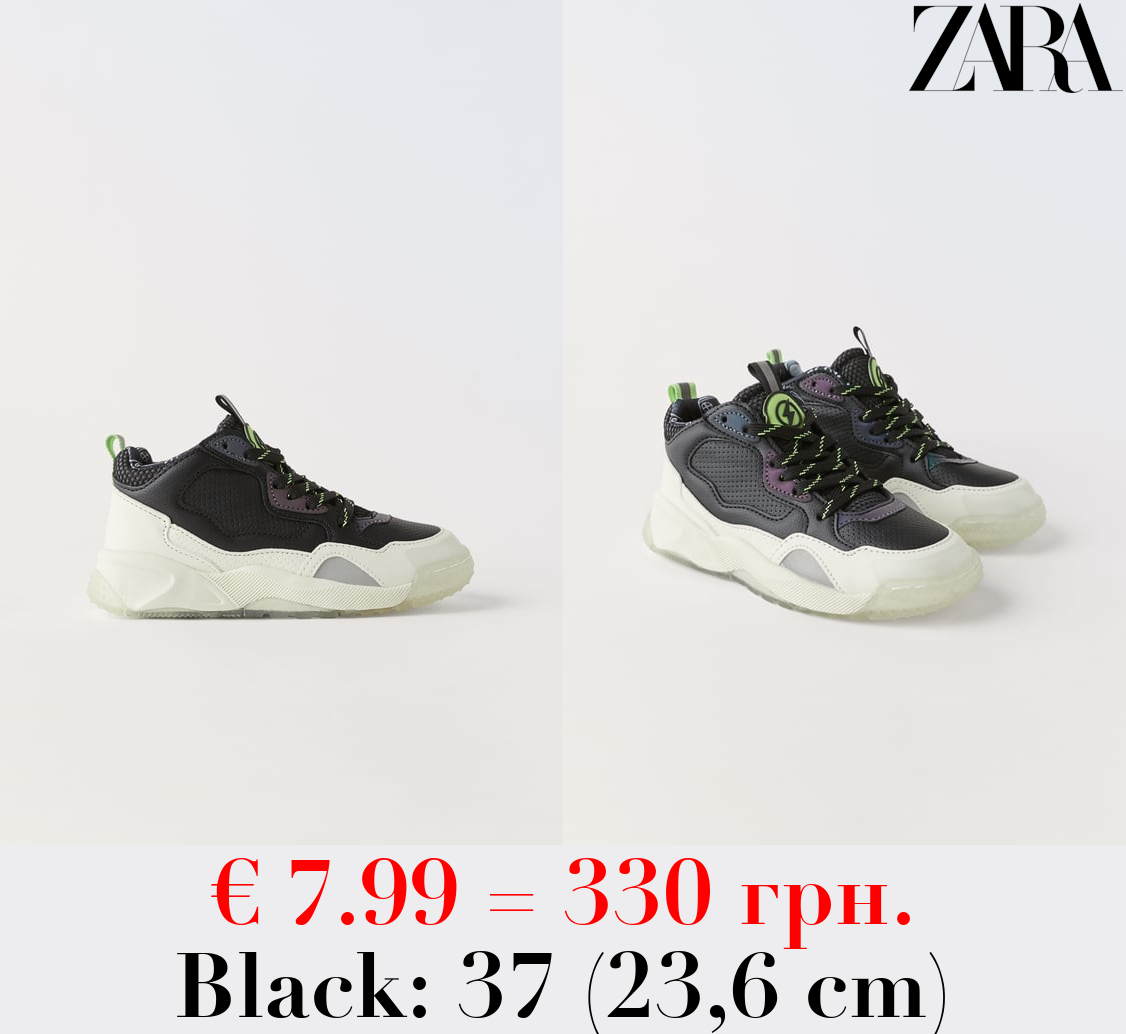 GLOW-IN-THE-DARK HIGH-TOP SNEAKERS