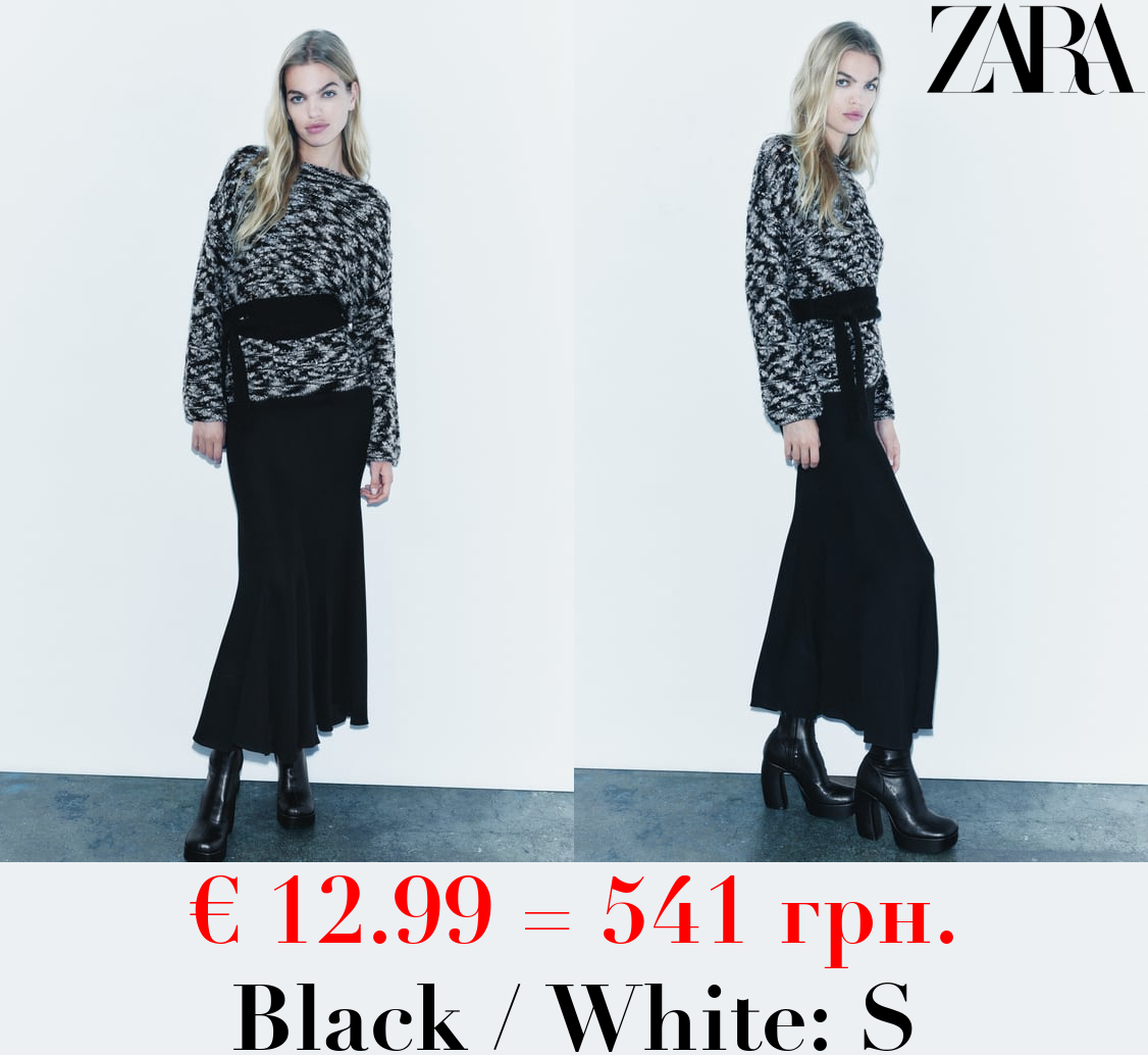 WOOL BLEND KNIT SWEATER WITH BELT