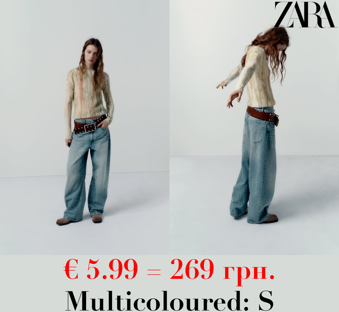 ALPACA AND WOOL BLEND TIE-DYE KNIT SWEATER