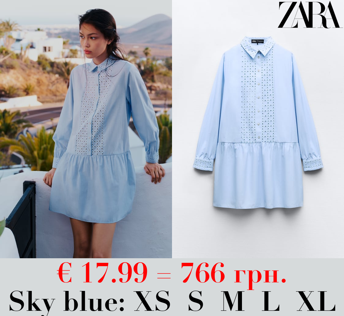 CUTWORK EMBROIDERY MINI DRESS